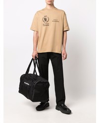 beige bedrucktes T-Shirt mit einem Rundhalsausschnitt von Balenciaga