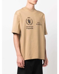 beige bedrucktes T-Shirt mit einem Rundhalsausschnitt von Balenciaga