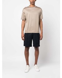 beige bedrucktes T-Shirt mit einem Rundhalsausschnitt von Emporio Armani