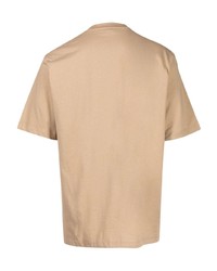 beige bedrucktes T-Shirt mit einem Rundhalsausschnitt von Michael Kors