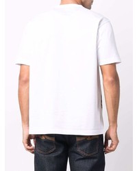 beige bedrucktes T-Shirt mit einem Rundhalsausschnitt von Junya Watanabe MAN