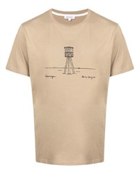 beige bedrucktes T-Shirt mit einem Rundhalsausschnitt von Norse Projects