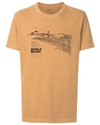 beige bedrucktes T-Shirt mit einem Rundhalsausschnitt von OSKLEN