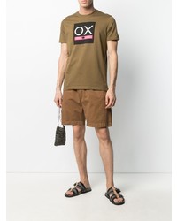 beige bedrucktes T-Shirt mit einem Rundhalsausschnitt von PS Paul Smith