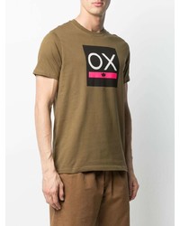 beige bedrucktes T-Shirt mit einem Rundhalsausschnitt von PS Paul Smith