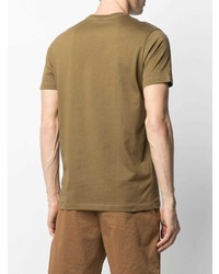 beige bedrucktes T-Shirt mit einem Rundhalsausschnitt von PS Paul Smith