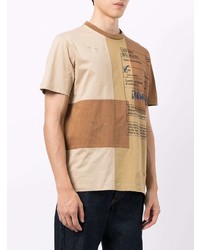 beige bedrucktes T-Shirt mit einem Rundhalsausschnitt von DSQUARED2