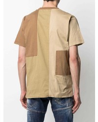 beige bedrucktes T-Shirt mit einem Rundhalsausschnitt von DSQUARED2