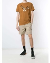 beige bedrucktes T-Shirt mit einem Rundhalsausschnitt von OSKLEN