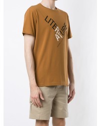 beige bedrucktes T-Shirt mit einem Rundhalsausschnitt von OSKLEN