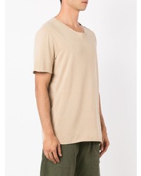 beige bedrucktes T-Shirt mit einem Rundhalsausschnitt von OSKLEN