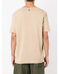 beige bedrucktes T-Shirt mit einem Rundhalsausschnitt von OSKLEN