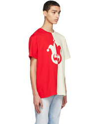 beige bedrucktes T-Shirt mit einem Rundhalsausschnitt von Gucci