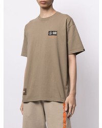 beige bedrucktes T-Shirt mit einem Rundhalsausschnitt von Izzue