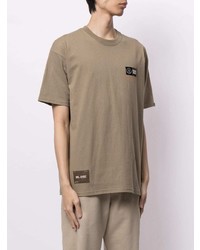 beige bedrucktes T-Shirt mit einem Rundhalsausschnitt von Izzue