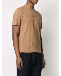 beige bedrucktes T-Shirt mit einem Rundhalsausschnitt von Eleventy