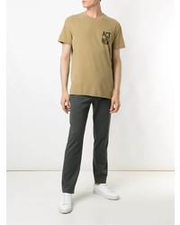 beige bedrucktes T-Shirt mit einem Rundhalsausschnitt von OSKLEN