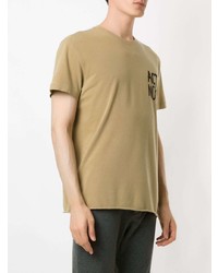 beige bedrucktes T-Shirt mit einem Rundhalsausschnitt von OSKLEN