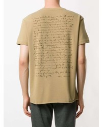 beige bedrucktes T-Shirt mit einem Rundhalsausschnitt von OSKLEN