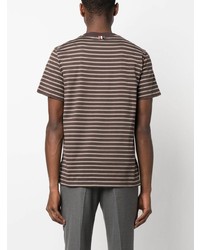 beige bedrucktes T-Shirt mit einem Rundhalsausschnitt von Thom Browne