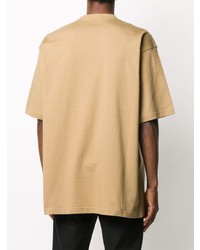 beige bedrucktes T-Shirt mit einem Rundhalsausschnitt von Balenciaga