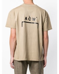 beige bedrucktes T-Shirt mit einem Rundhalsausschnitt von A-Cold-Wall*