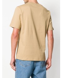 beige bedrucktes T-Shirt mit einem Rundhalsausschnitt von Loewe