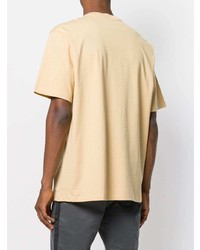 beige bedrucktes T-Shirt mit einem Rundhalsausschnitt von Versus