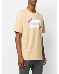 beige bedrucktes T-Shirt mit einem Rundhalsausschnitt von Versus