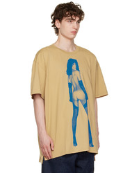 beige bedrucktes T-Shirt mit einem Rundhalsausschnitt von Vivienne Westwood