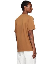 beige bedrucktes T-Shirt mit einem Rundhalsausschnitt von Études