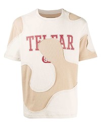 beige bedrucktes T-Shirt mit einem Rundhalsausschnitt von Telfar