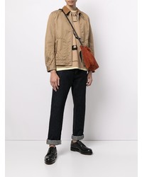 beige bedrucktes T-Shirt mit einem Rundhalsausschnitt von Junya Watanabe MAN