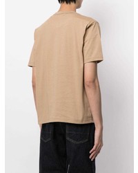 beige bedrucktes T-Shirt mit einem Rundhalsausschnitt von Junya Watanabe MAN