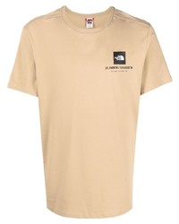 beige bedrucktes T-Shirt mit einem Rundhalsausschnitt von The North Face