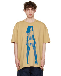 beige bedrucktes T-Shirt mit einem Rundhalsausschnitt von Vivienne Westwood