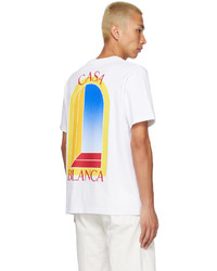 beige bedrucktes T-Shirt mit einem Rundhalsausschnitt von Casablanca