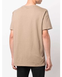 beige bedrucktes T-Shirt mit einem Rundhalsausschnitt von Zadig & Voltaire