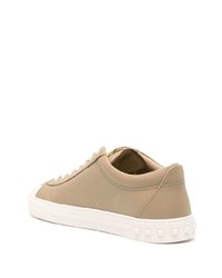 beige beschlagene Leder niedrige Sneakers von Valentino Garavani