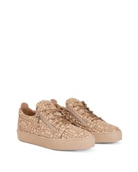 beige beschlagene niedrige Sneakers von Giuseppe Zanotti