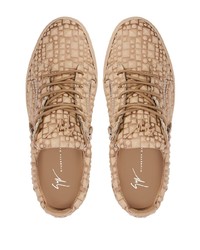 beige beschlagene niedrige Sneakers von Giuseppe Zanotti