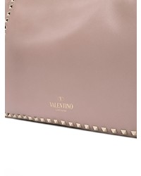 beige beschlagene Shopper Tasche aus Leder von Valentino