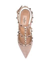 beige beschlagene Wildleder Pumps von Valentino