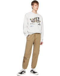 beige bestickte Jogginghose von AAPE BY A BATHING APE