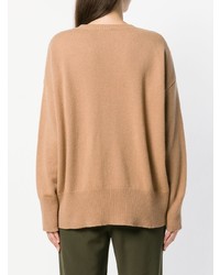 beige bestickter Pullover mit einem Rundhalsausschnitt von P.A.R.O.S.H.