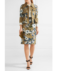 beige bestickter Rock von Erdem