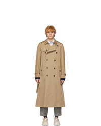 beige bestickter Trenchcoat von Gucci