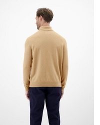 beige bestickter Wollrollkragenpullover von LERROS