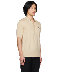 beige besticktes Polohemd von Fred Perry