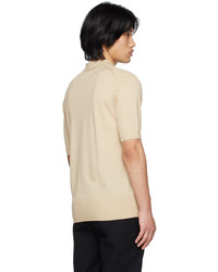 beige besticktes Polohemd von Fred Perry